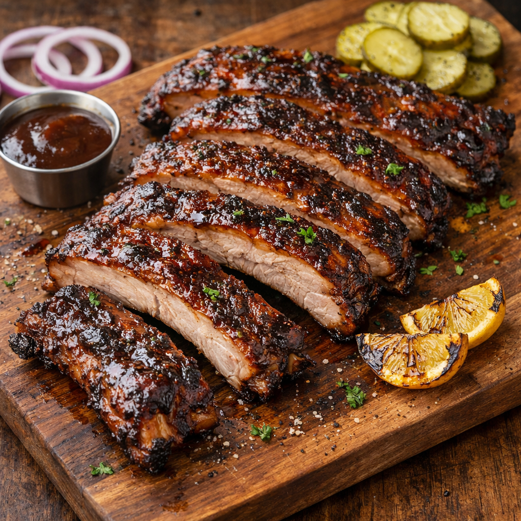 Black Cherry BBQ Ribs with Graze Oil Balsamic Vinegar and Tuscan Herb EVOO 