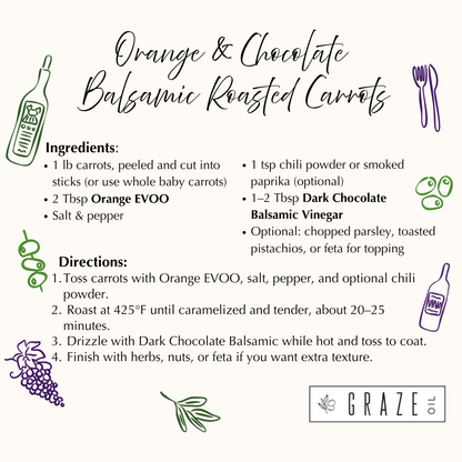 Orange Olive Oil and Dark Chocolate Dark Balsamic Perfect Pairing