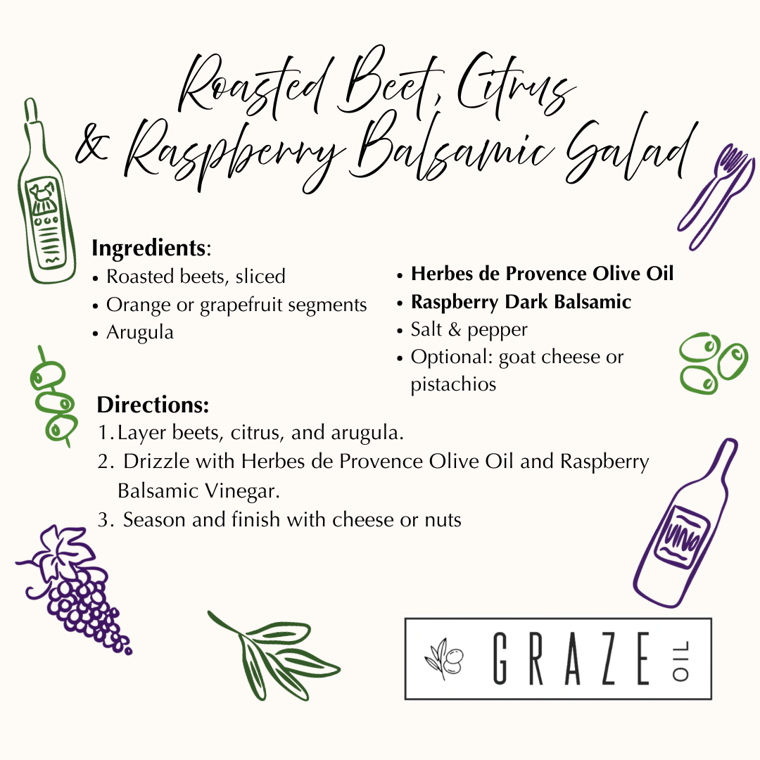 Herbes de Provence EVOO and Raspberry Dark Balsamic Perfect Pairing