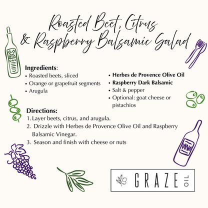 Herbes de Provence EVOO and Raspberry Dark Balsamic Perfect Pairing