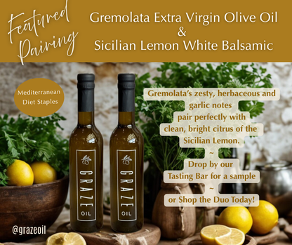Mediterranean Diet Pairing: Milanese Gremolata EVOO & Sicilian Lemon White Balsamic